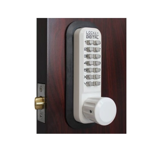 Mechanical Keyless Lock W/ Passage Double Combination White